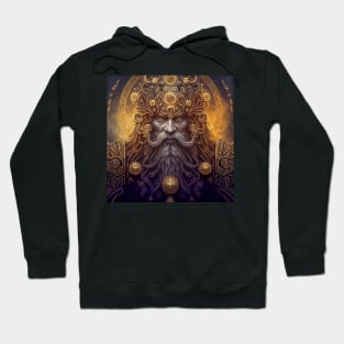 Monarch of the Seas Majestic King Face Amidst Ocean Waves Hoodie